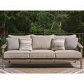 Signature Design By Ashley Francis Beach Natural Gray Outdoor Sofa With Cushion