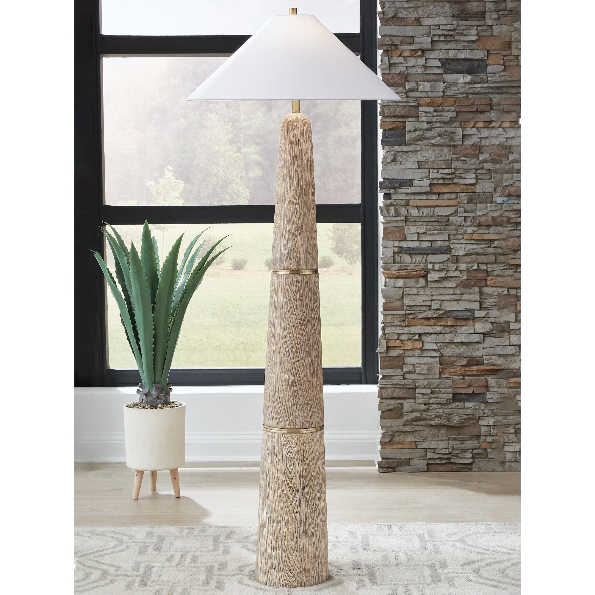 Signature Design By Ashley Gasparleigh Brown Gold Floor Lamp 26.13 W X 26.13 D X 67.75 H