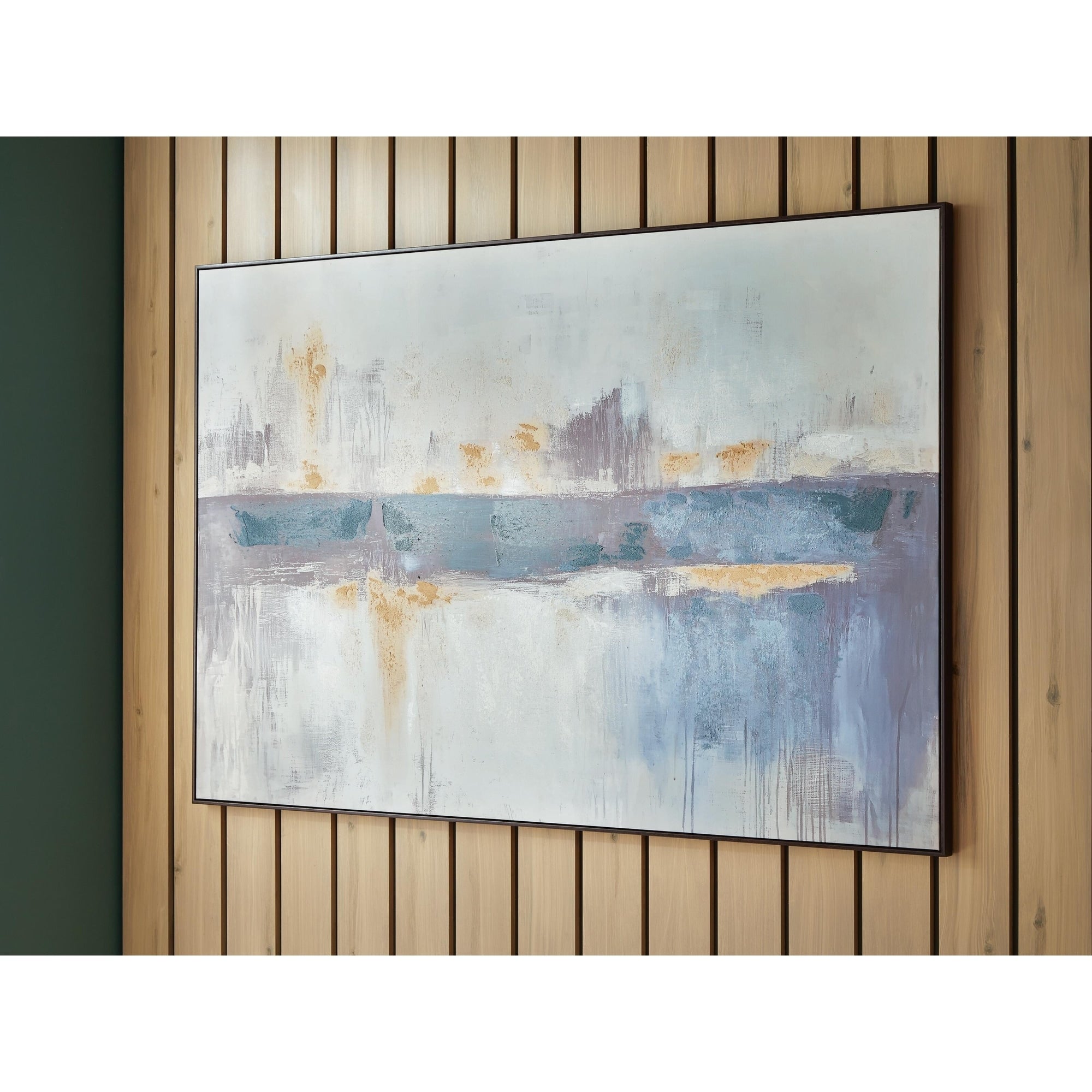 Signature Design By Ashley Gatesford Blue White Tan Wall Art