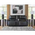 Signature Design By Ashley Glassmere Black Reclining Loveseat With Console 74 W X 40 D X 40 H