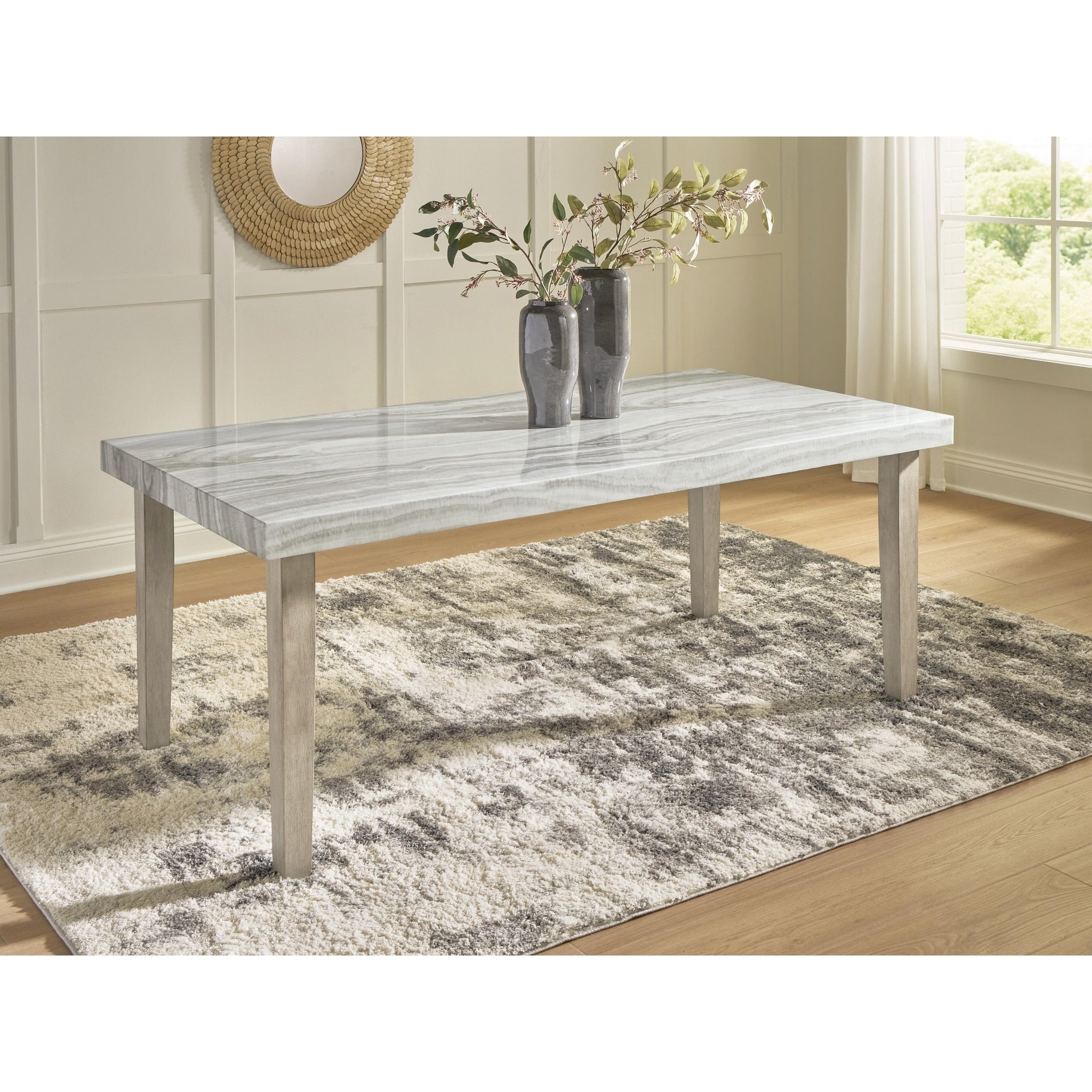 Signature Design By Ashley Grallegen Beige Gray Dining Table 76 W X 40 D X 30 H