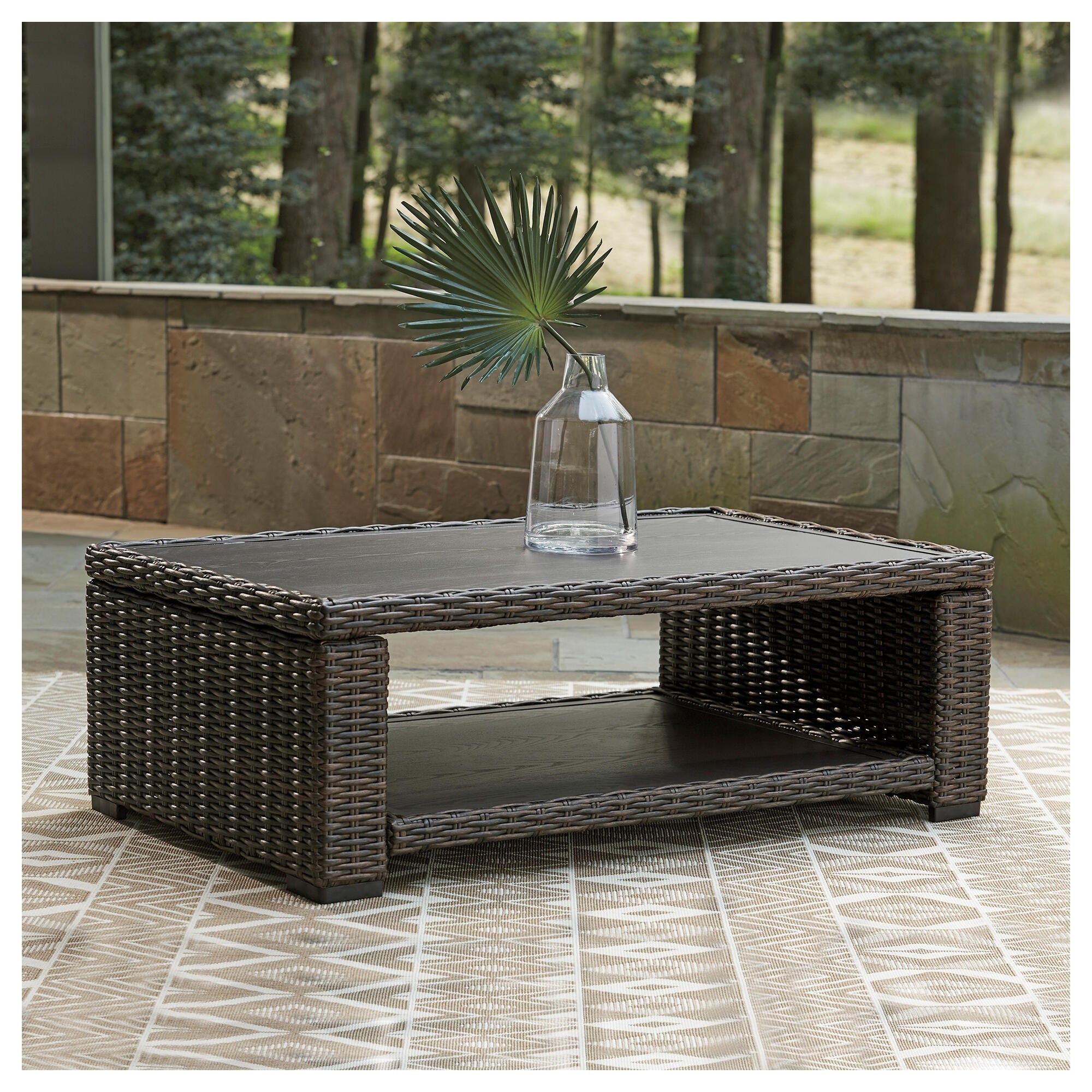 Grasson Lane Brown Rectangular Cocktail Table
