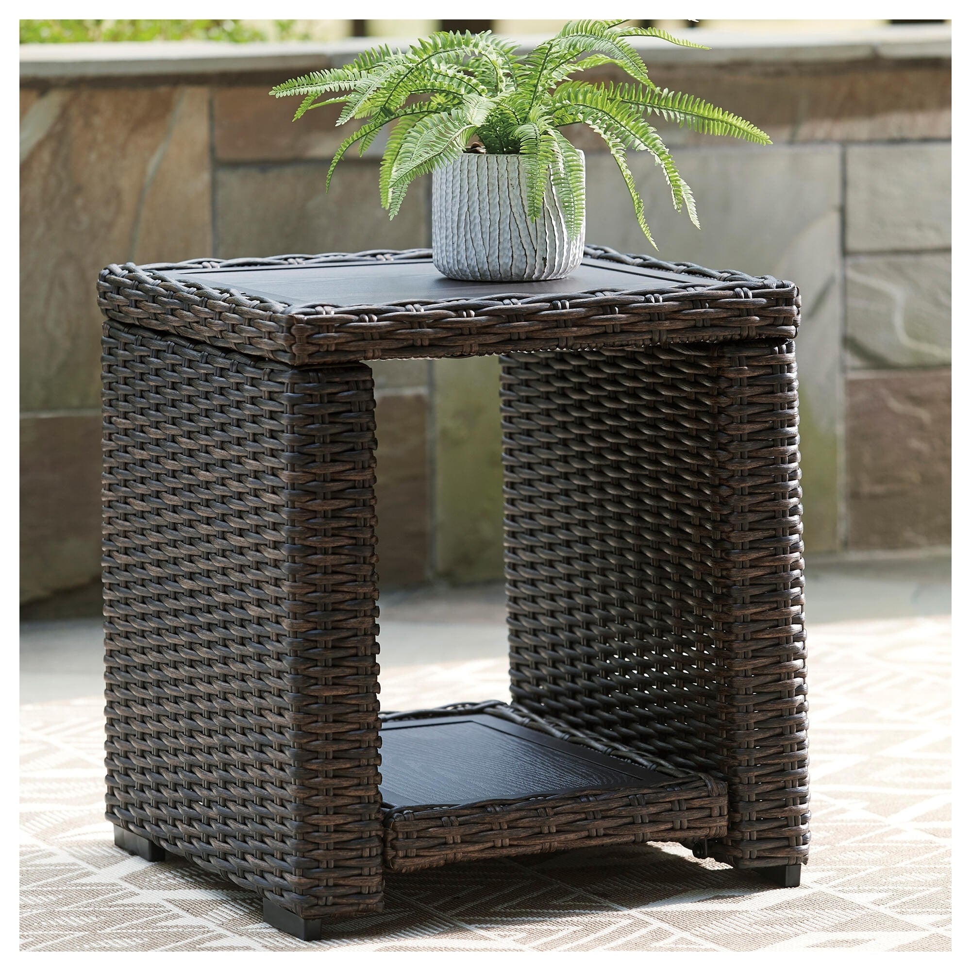 Grasson Lane Brown Square End Table