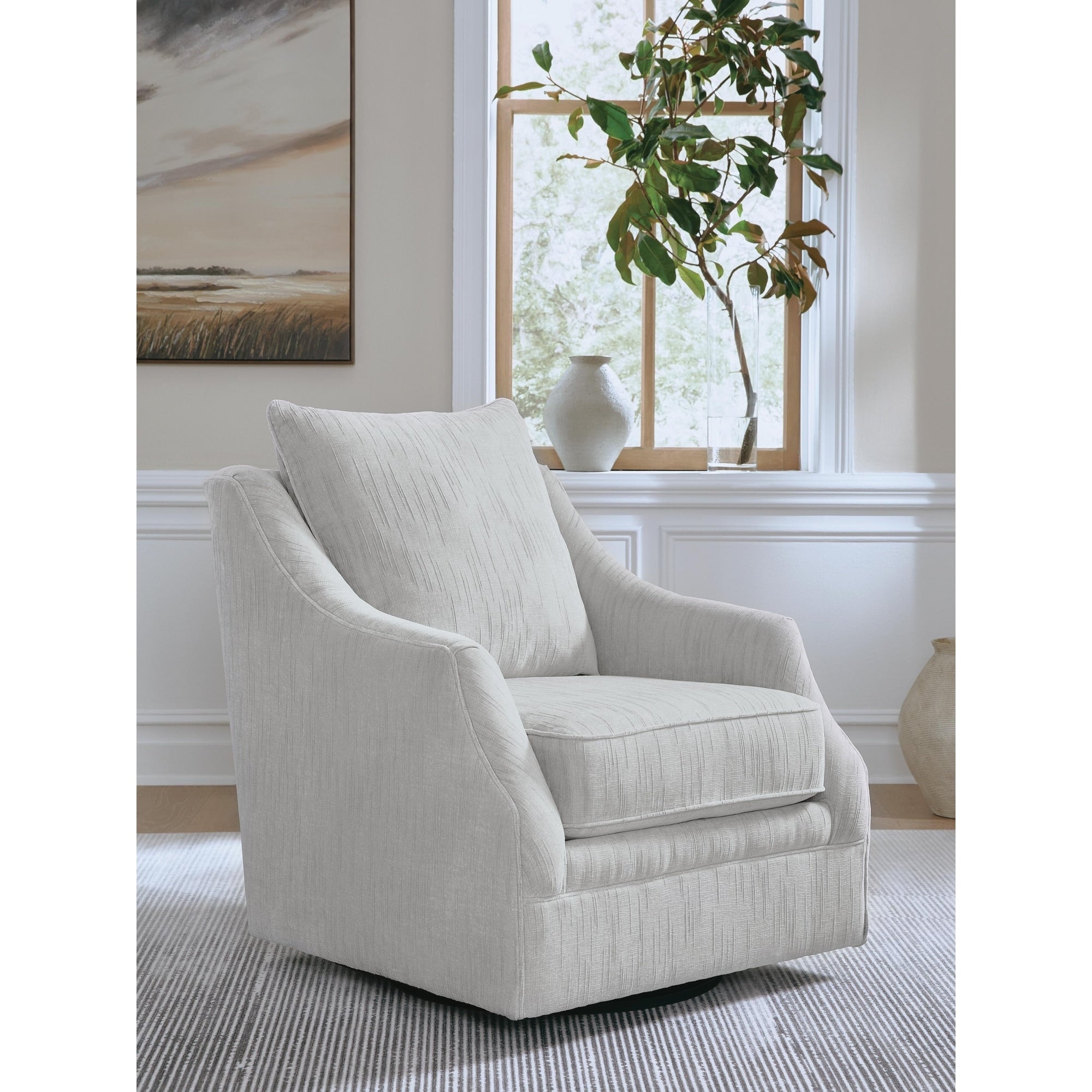 Signature Design By Ashley Gubbins Gray Swivel Accent Chair 32 W X 39 D X 39 H