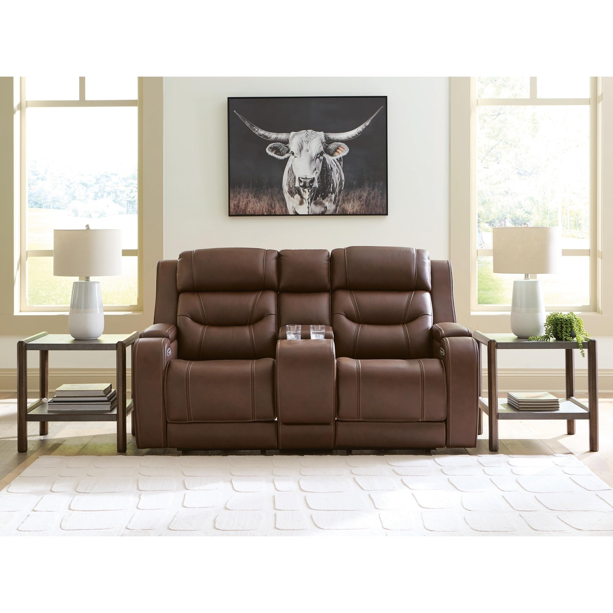 Signature Design By Ashley Guru Power Reclining Loveseat With Audio Seating 75 W X 40 D X 44 H
