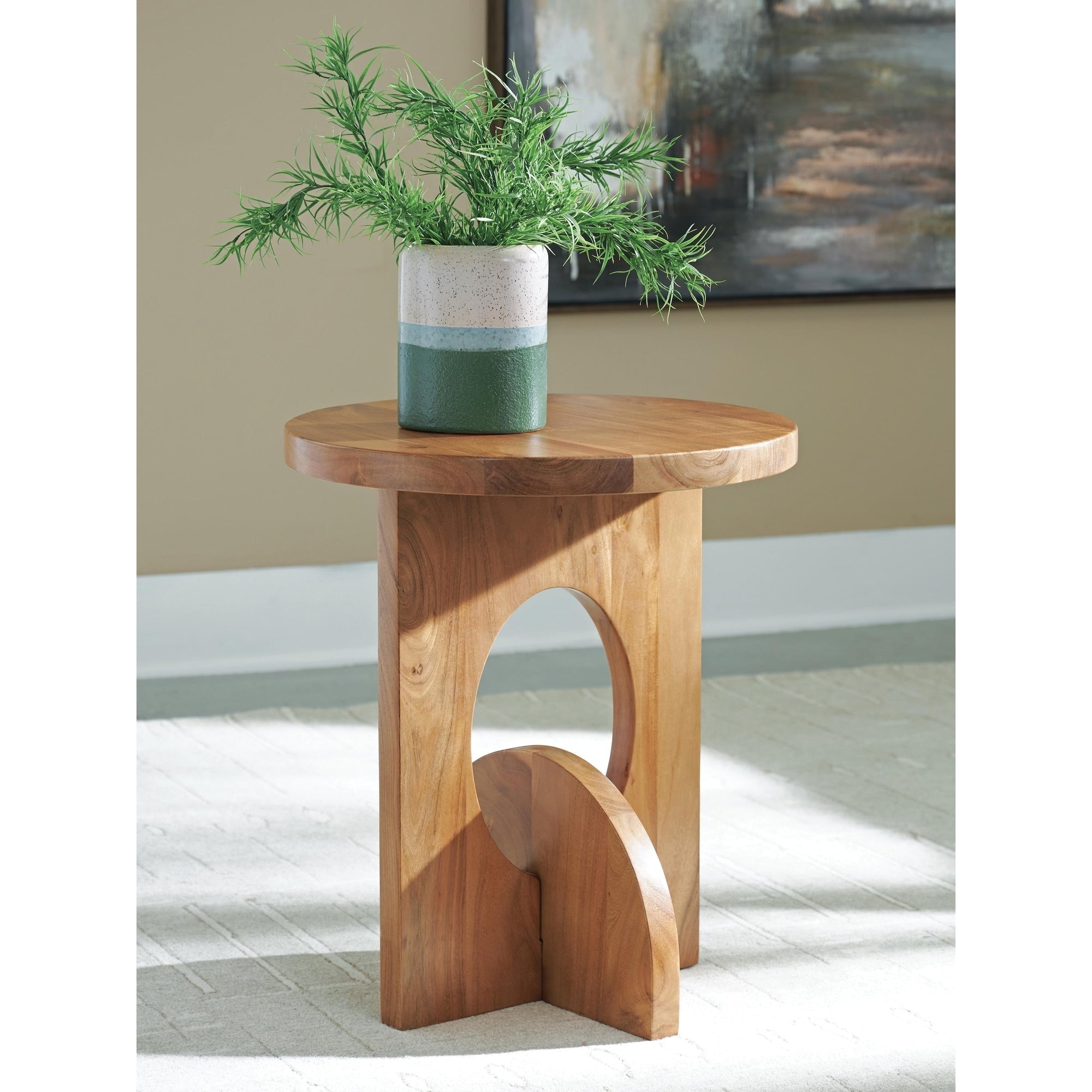Signature Design By Ashley Hollbourne Brown Accent Table 19.75 W X 19.75 D X 23.38 H