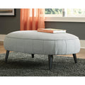Hollyann Mid Century Modern Gray Oversized Ottoman