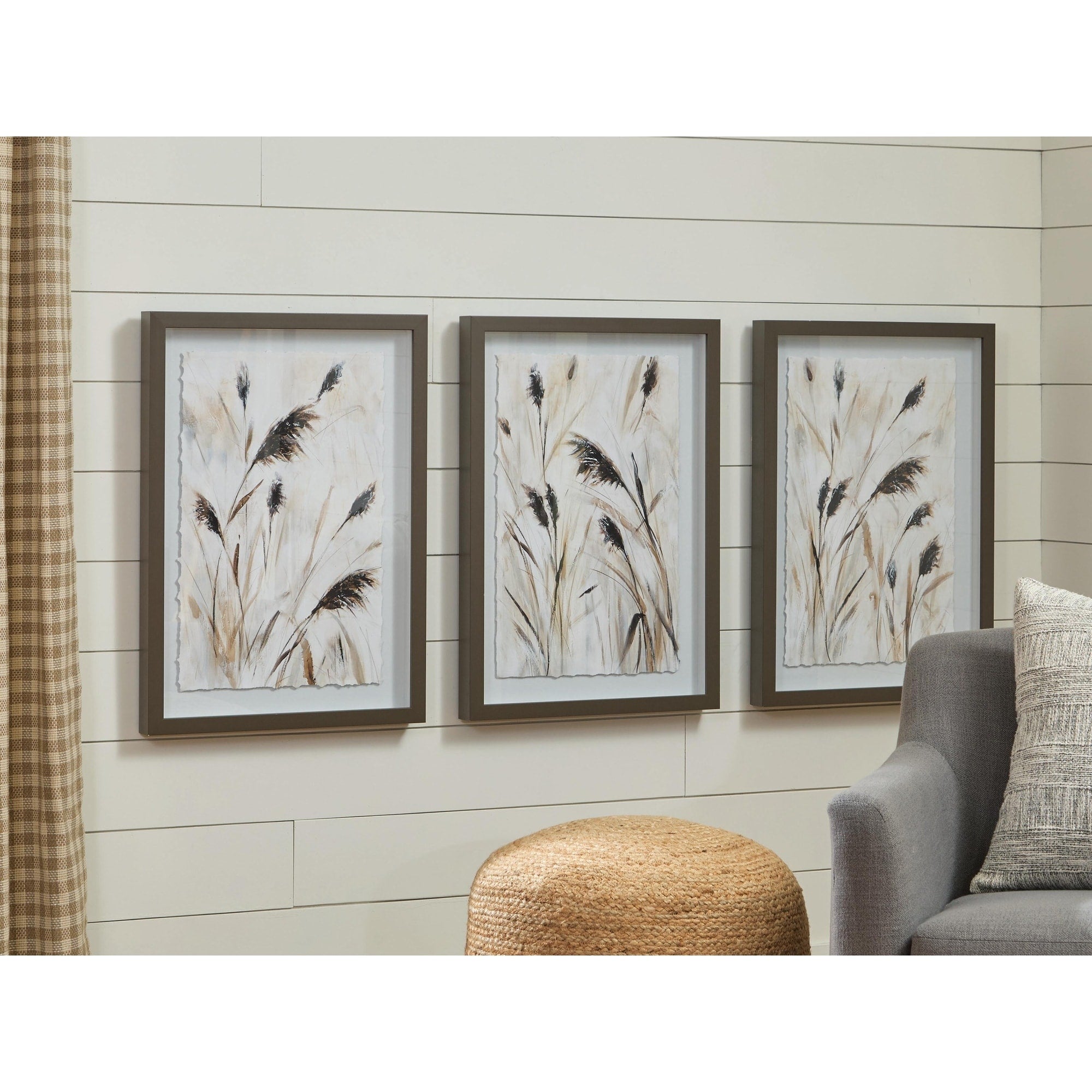 Signature Design By Ashley Honslow Brown Black White Wall Art Set Of 3