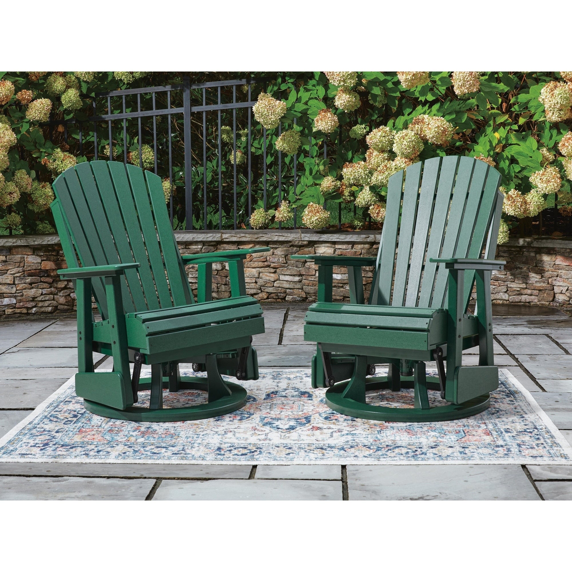 Signature Design By Ashley Hyland Wave Green Outdoor Swivel Glider Chair 31 W X 30 D X 42 H