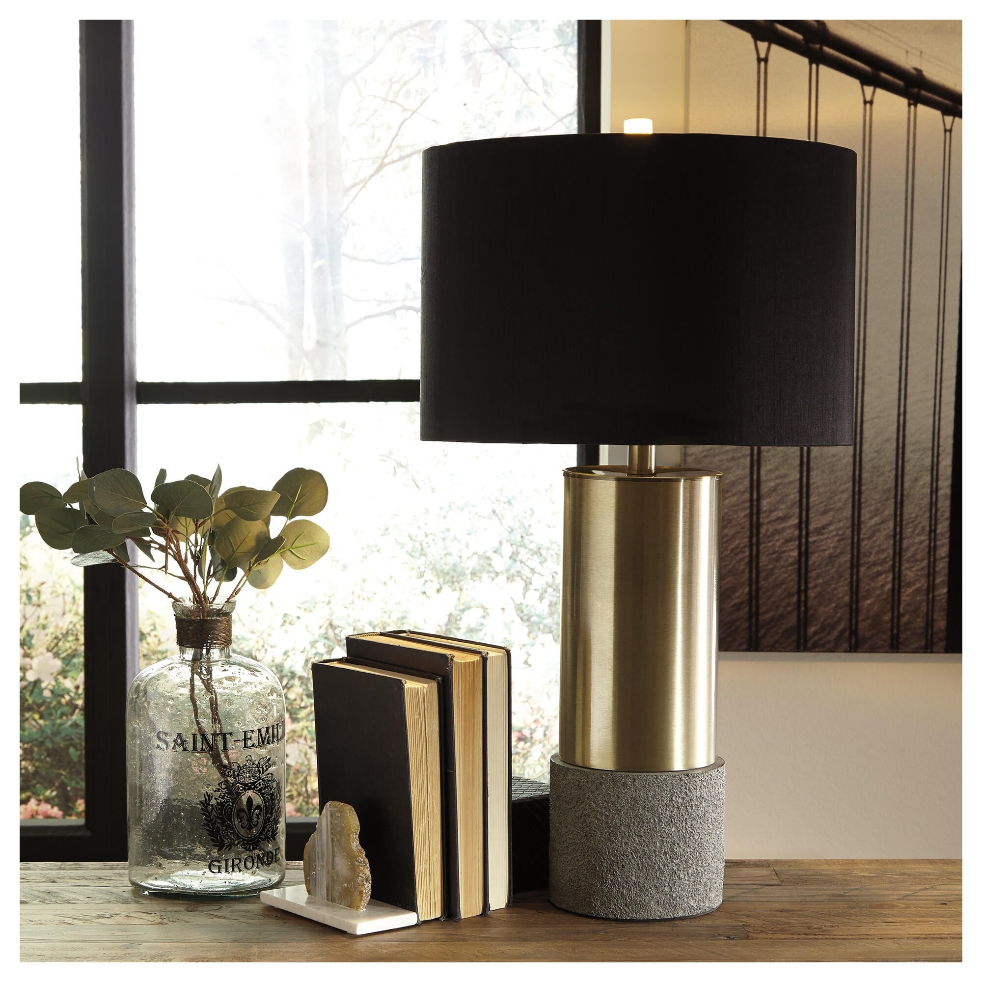 Jacek Gray Brass Finish 28 Inch Metal Table Lamps Set Of 2