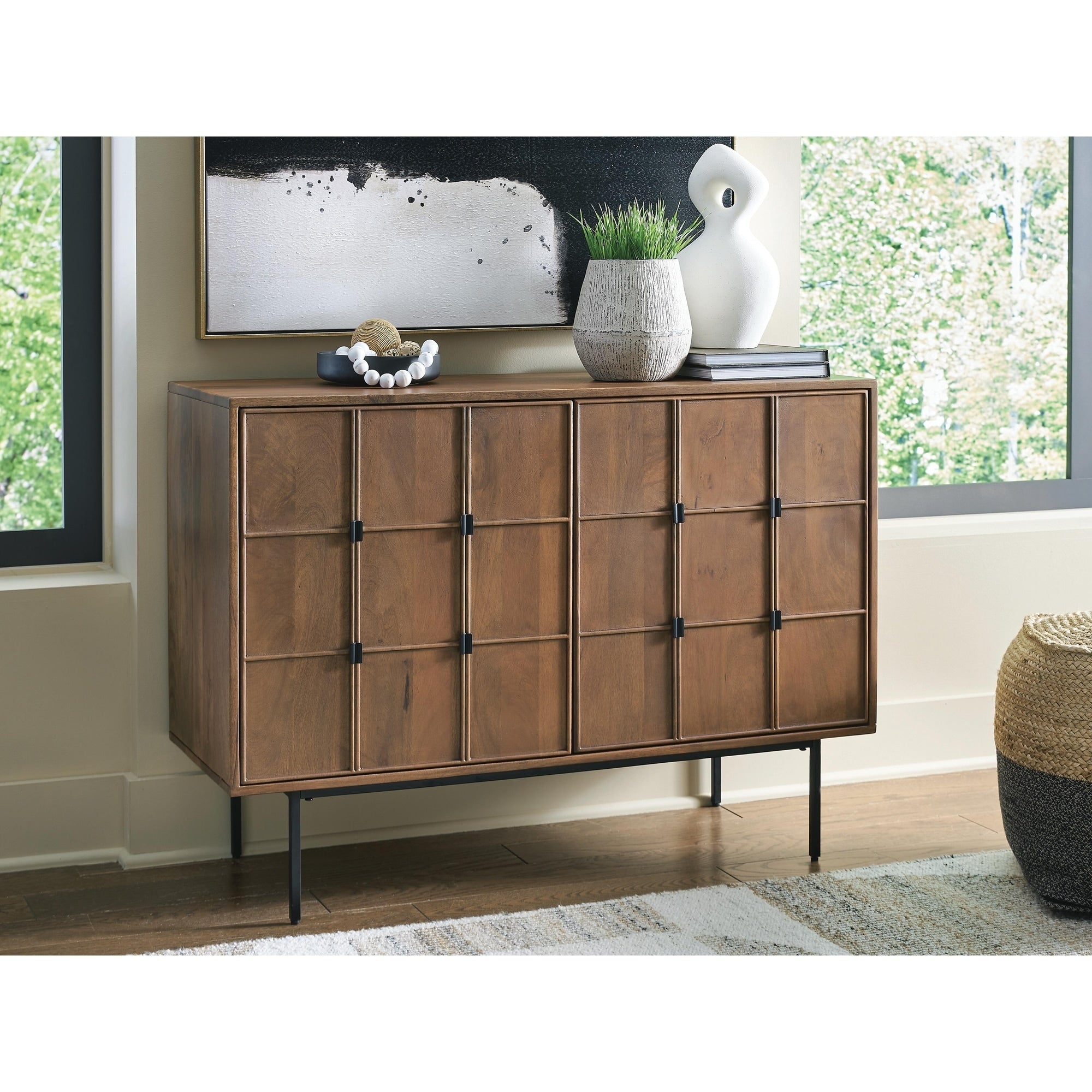 Signature Design By Ashley Juddins Light Brown Black Accent Cabinet 44.13 W X 16.25 D X 31.88 H
