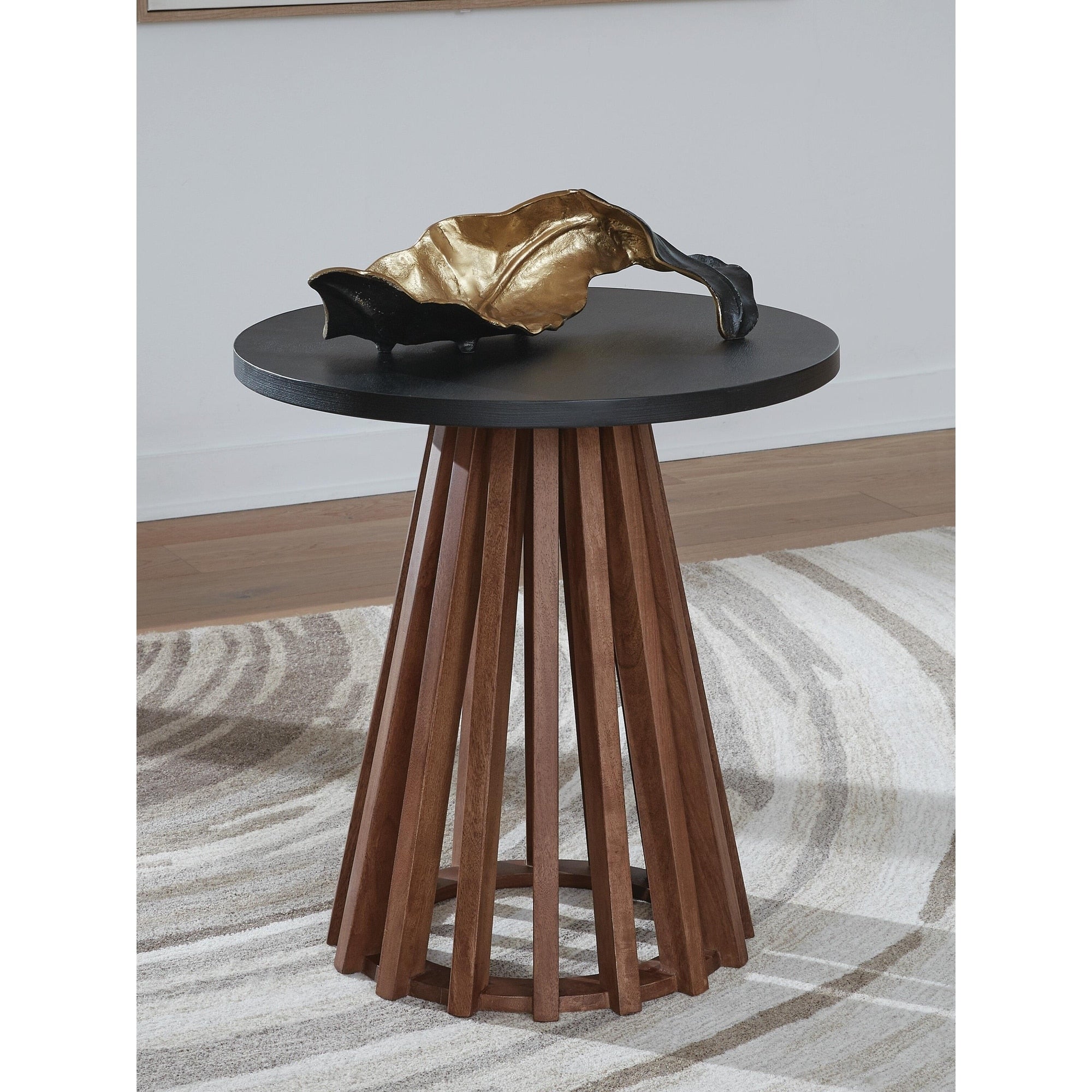 Signature Design By Ashley Kallari Black Brown End Table 23.63 W X 23.63 D X 25 H