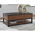 Signature Design By Ashley Kallari Black Brown Lift Top Coffee Table 47.75 W X 26.25 D X 19.63 H