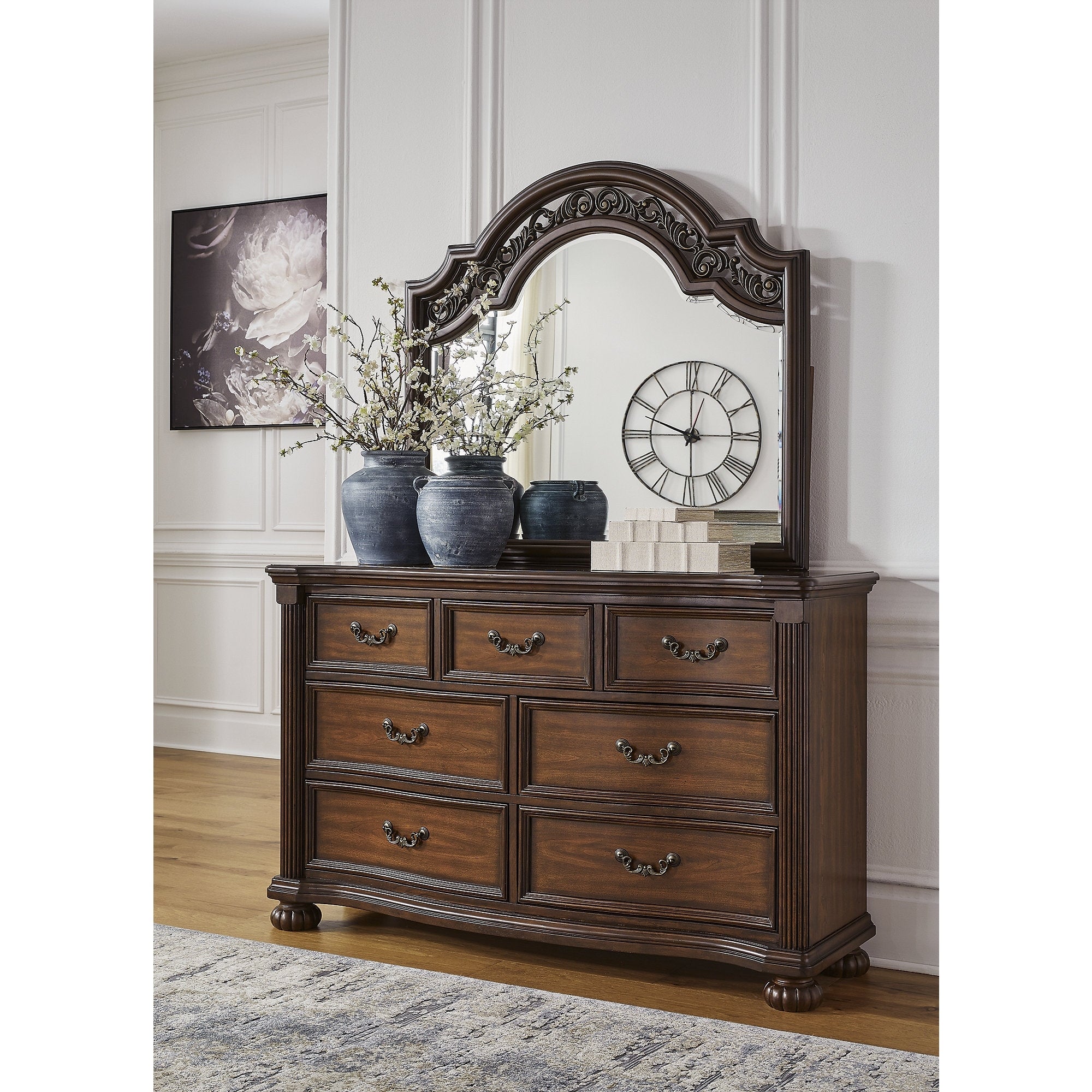 Signature Design By Ashley Lavinton Dark Brown Dresser And Mirror