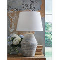 Signature Design By Ashley Lawrock Blue White Table Lamp 17 W X 17 D X 28 H