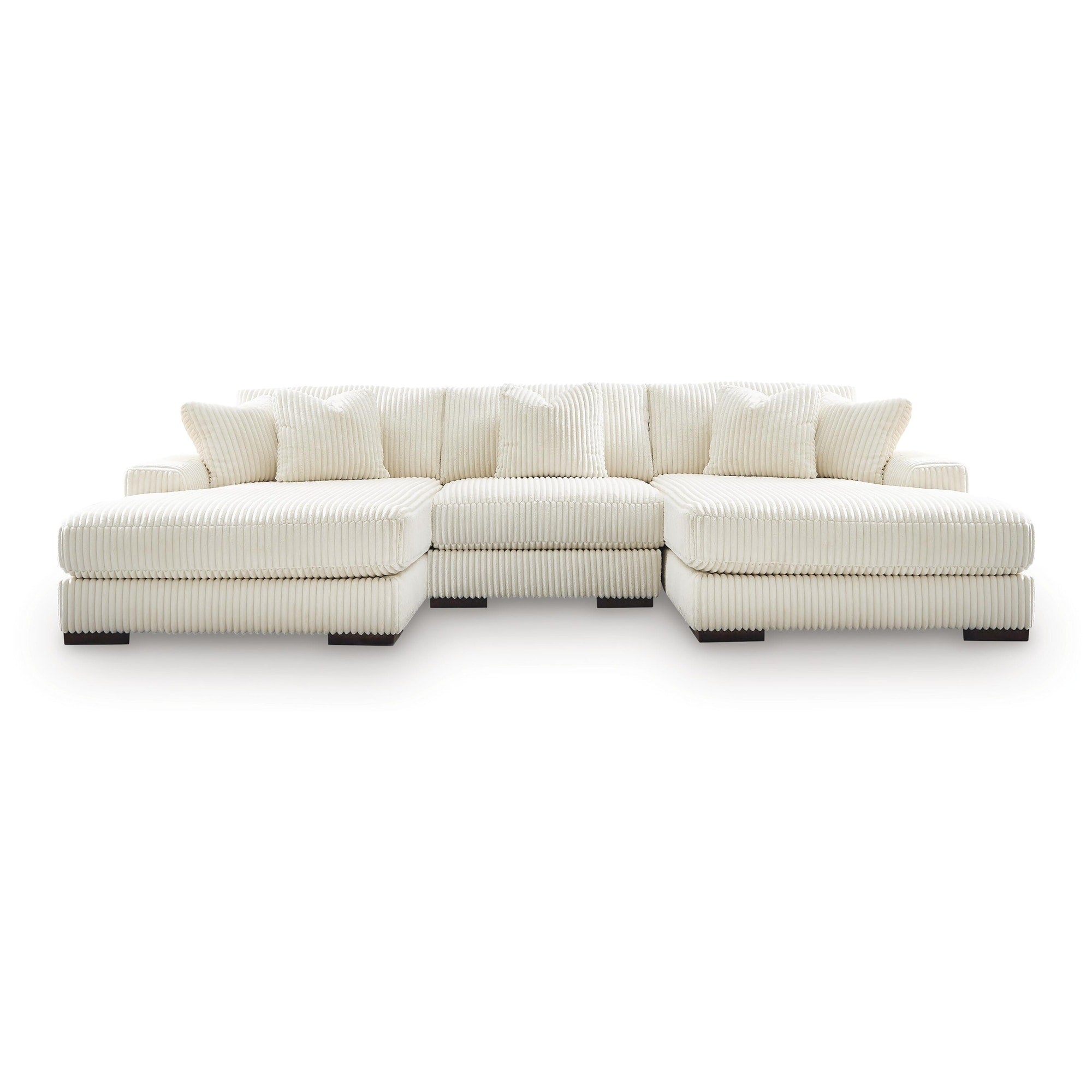 Signature Design By Ashley Lindyn Ivory 3 Piece Sectional With Double Chaise 139 W X 70 D X 38 H