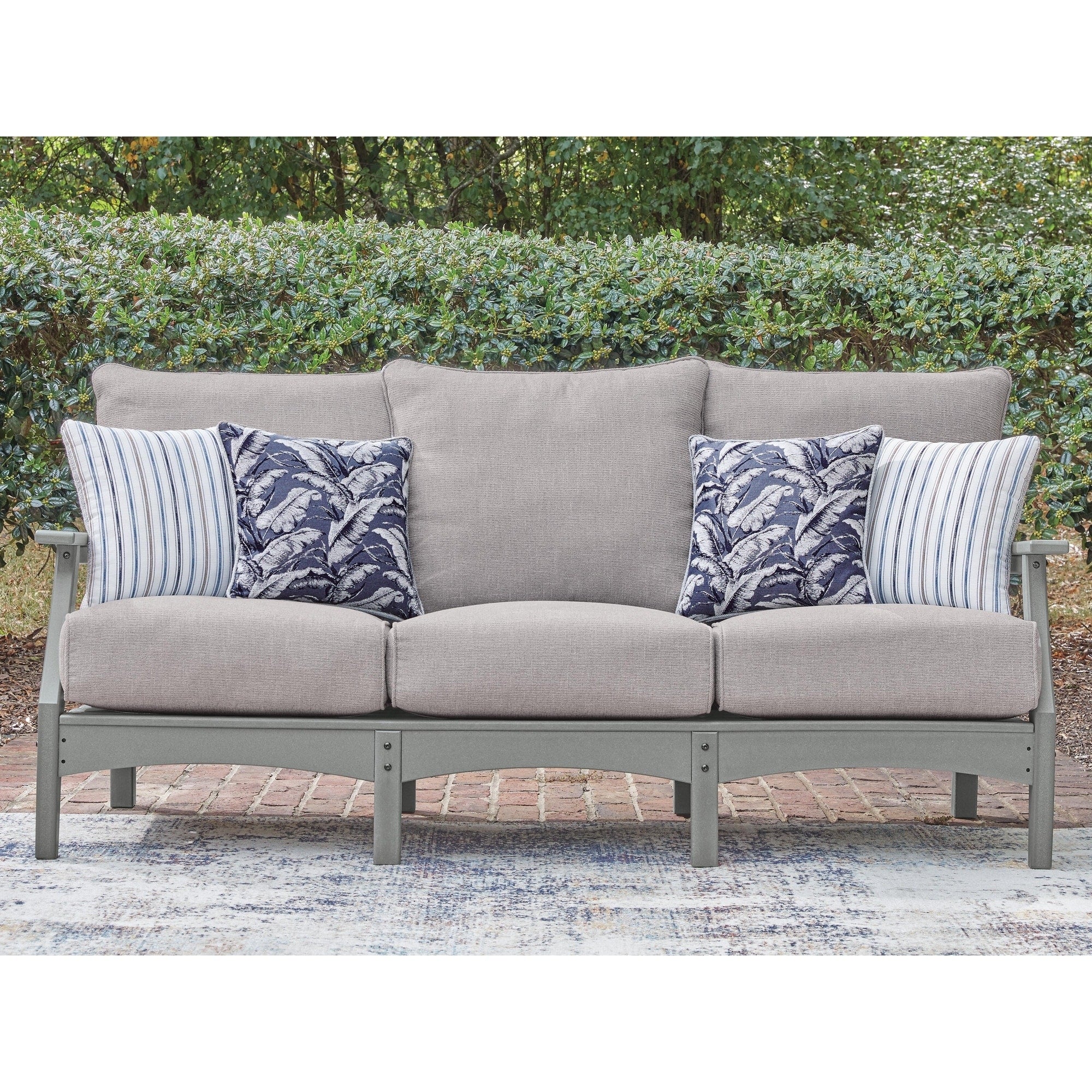 Signature Design By Ashley Lone View Bay Gray Outdoor Sofa With Cushion