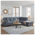 Signature Design By Ashley Marleton Dark Blue 2 Piece Sleeper Sectional With Chaise 115 W X 91 D X 38 H