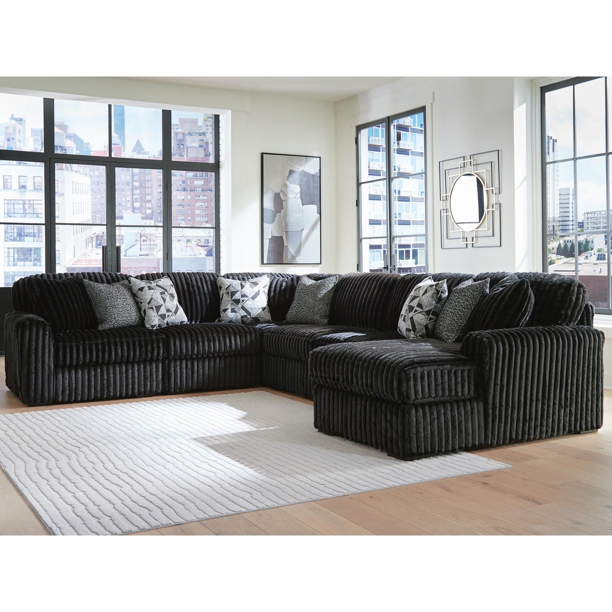 Signature Design By Ashley Midnight Madness Black 6 Piece Sectional With Chaise