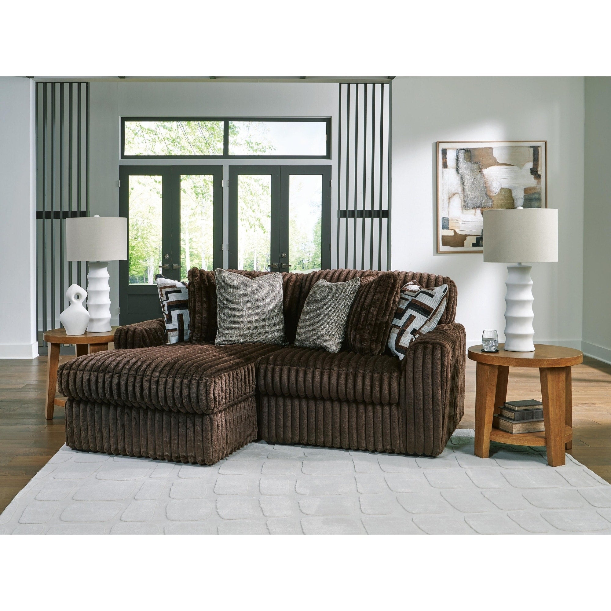 Signature Design By Ashley Midnight Madness Dark Brown 2 Piece Sectional With Chaise 86 W X 65 D X 40 H