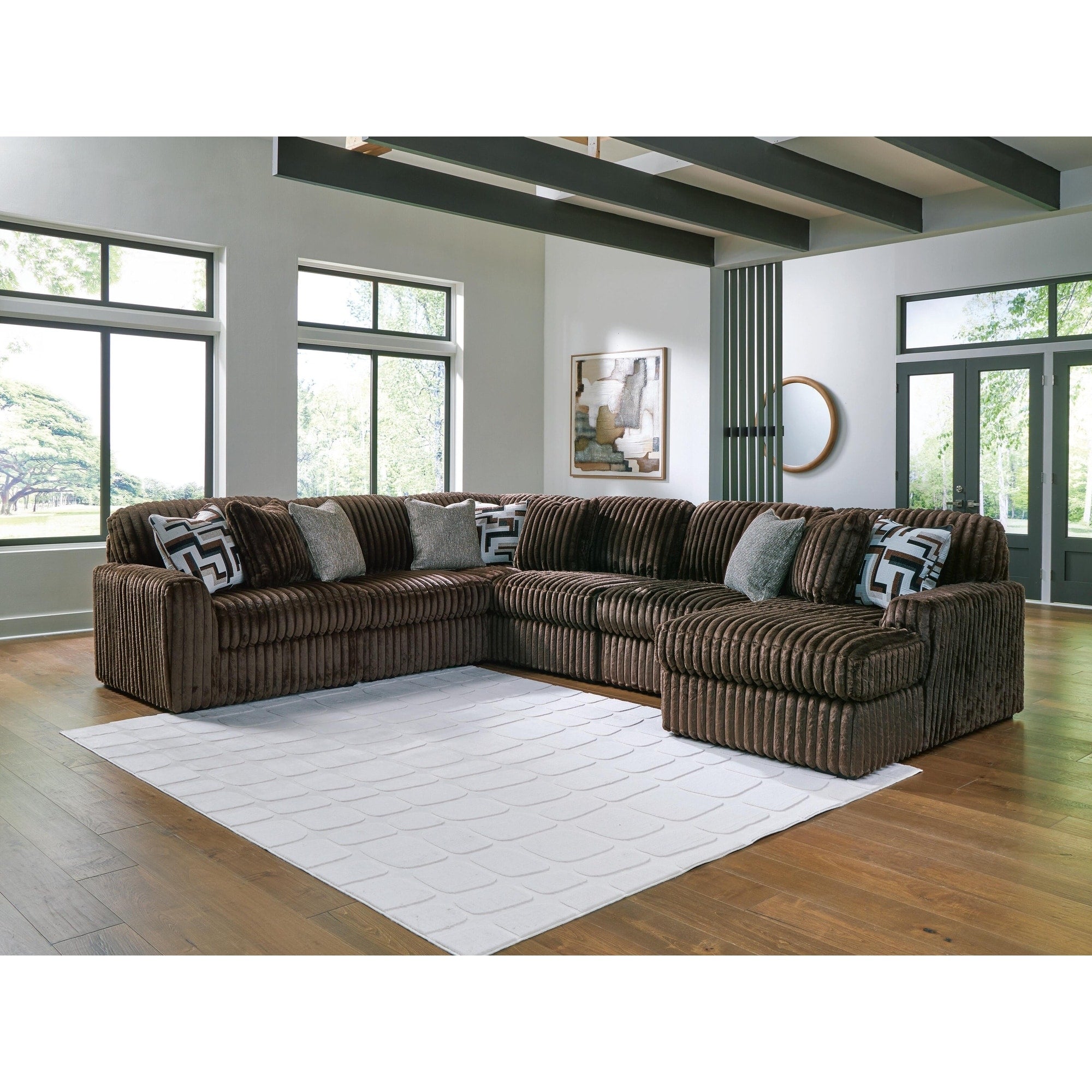 Signature Design By Ashley Midnight Madness Dark Brown 6 Piece Sectional With Chaise