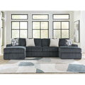 Signature Design By Ashley Midnight Madness Dark Gray 3 Piece Double Chaise Sectional 150 W X 65 D X 40 H