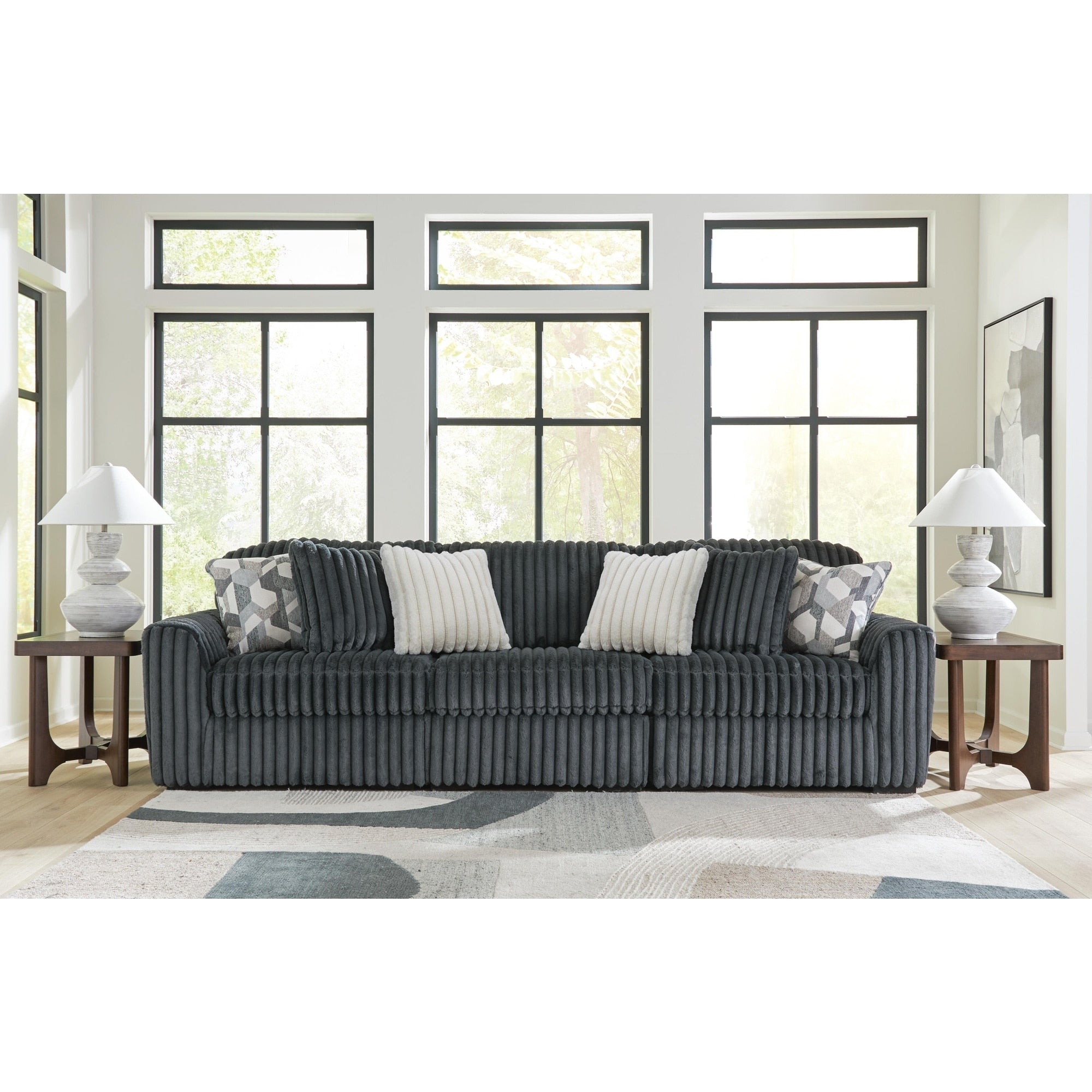 Signature Design By Ashley Midnight Madness Dark Gray 3 Piece Sectional Sofa 127 W X 41 D X 40 H