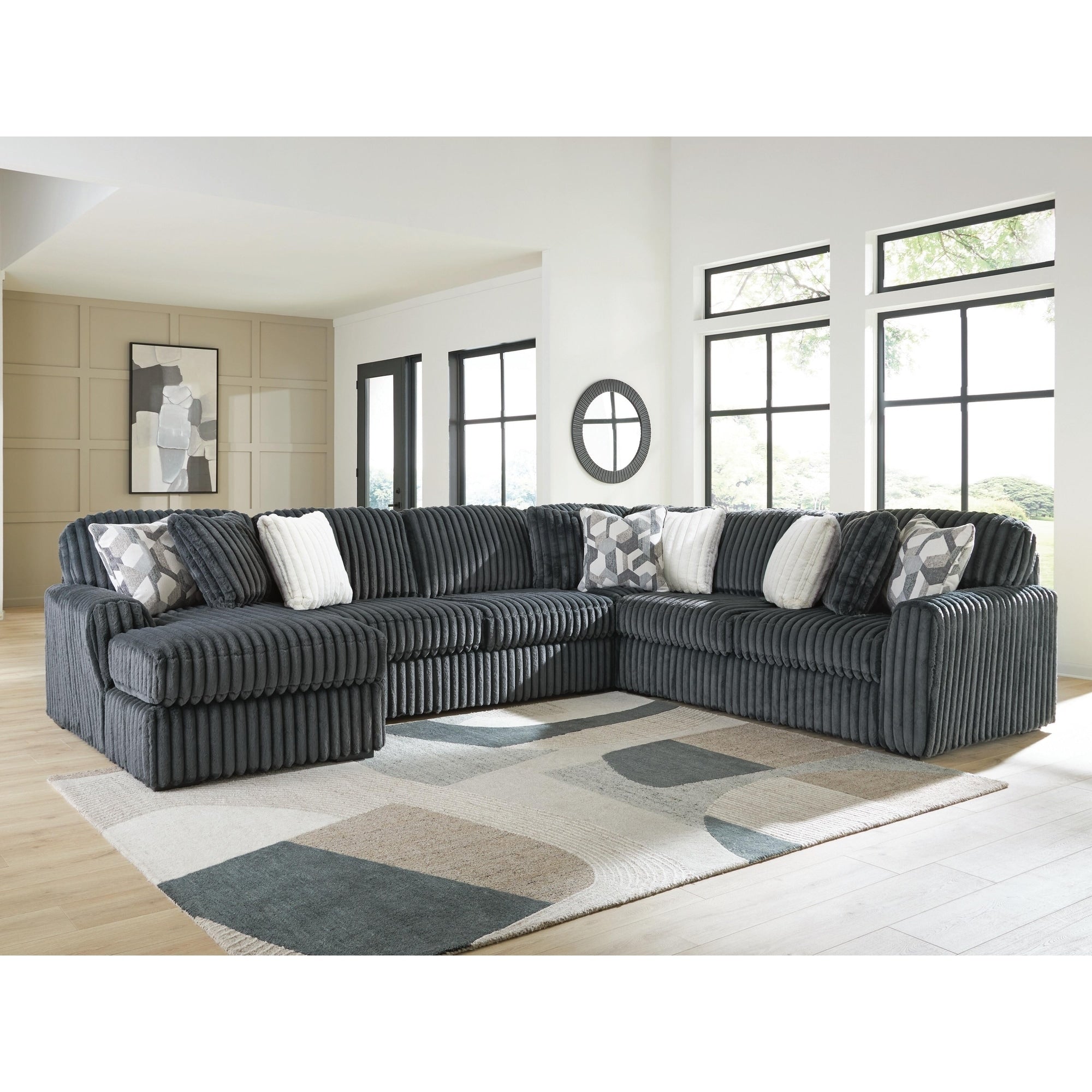 Signature Design By Ashley Midnight Madness Dark Gray 4 Piece Sectional With Chaise