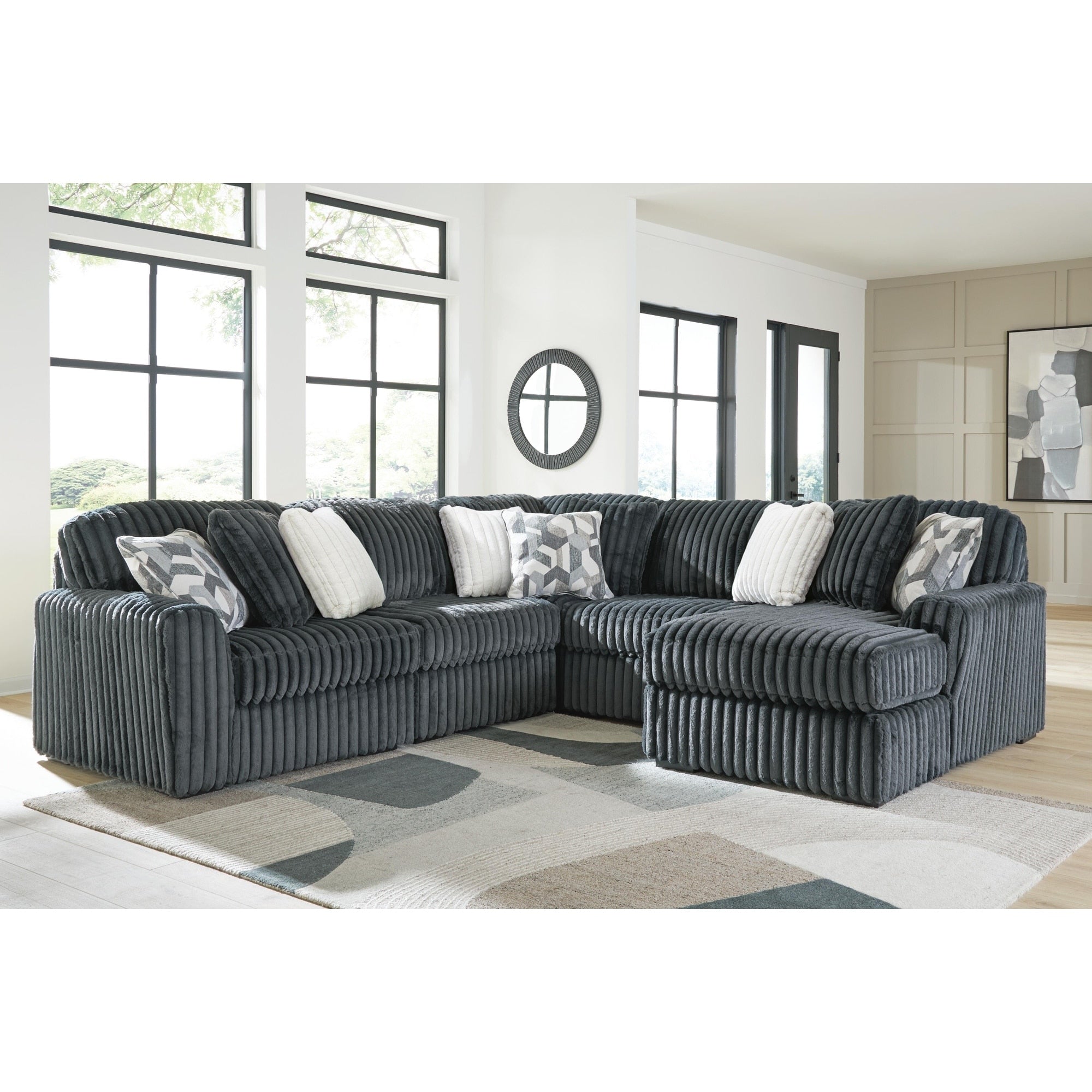 Signature Design By Ashley Midnight Madness Dark Gray 5 Piece Sectional With Chaise