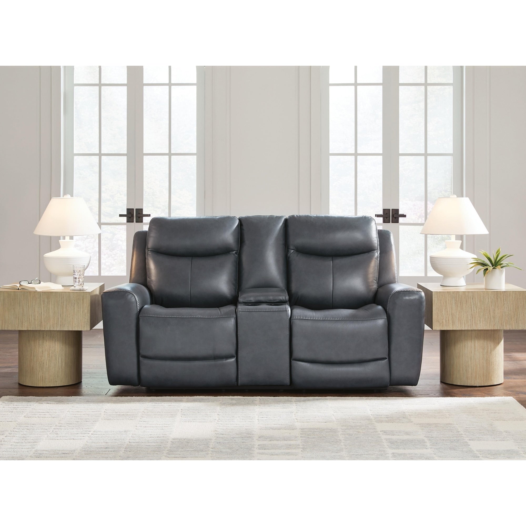 Signature Design By Ashley Mighty Moves Gray Power Reclining Loveseat 78 W X 40 D X 42 H