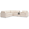 Signature Design By Ashley Modmax Beige 6 Piece Sectional With Audio Console 107 W X 124 D X 36 H