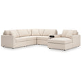 Signature Design By Ashley Modmax Beige 6 Piece Sectional With Audio System And Chaise 107 W X 125 D X 36 H