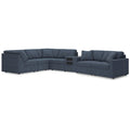 Signature Design By Ashley Modmax Dark Blue 7 Piece Sectional With Audio Console 106 W X 156 D X 36 H