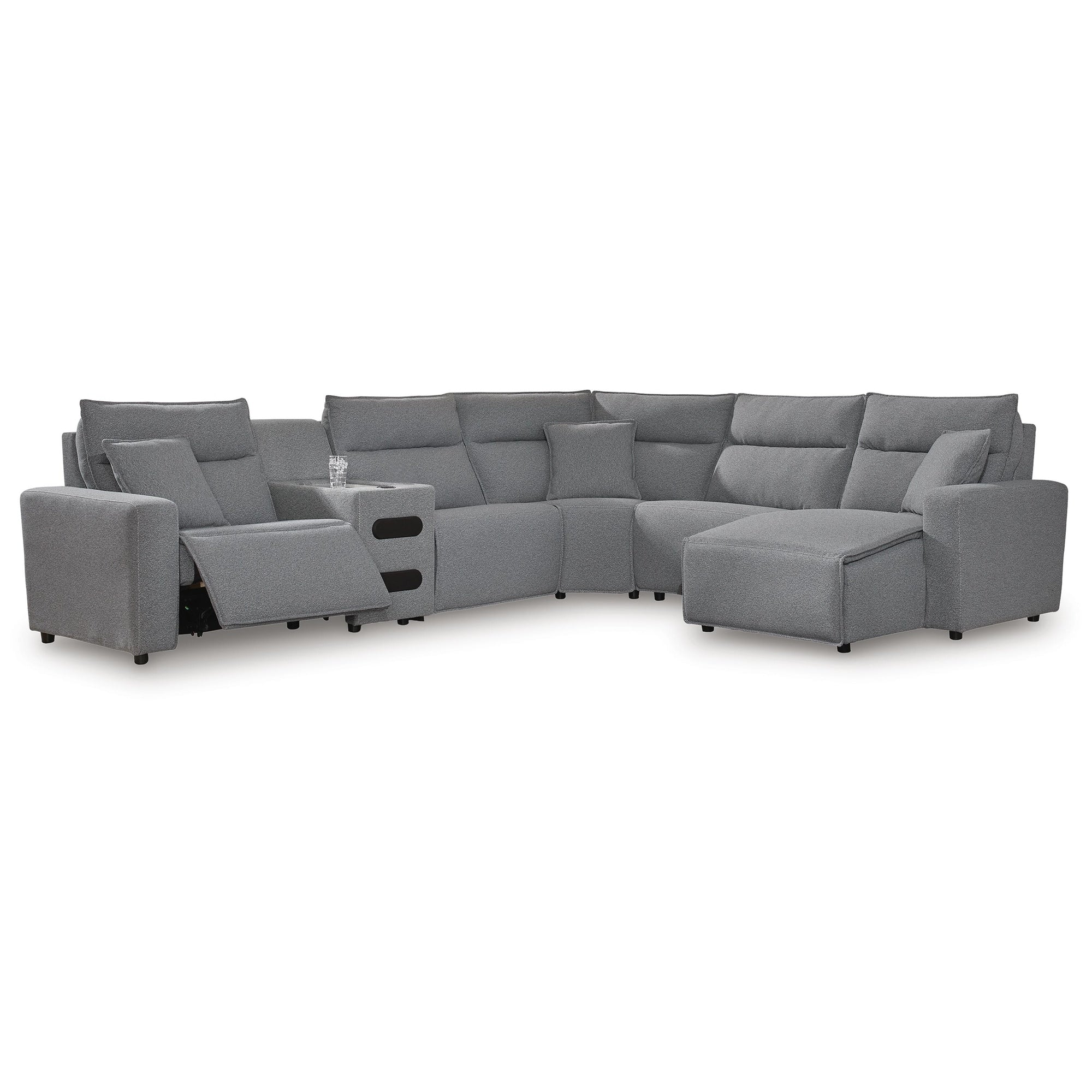 Signature Design By Ashley Modmax Ii 6 Piece Reclining Sectional With Chaise And Audio Console