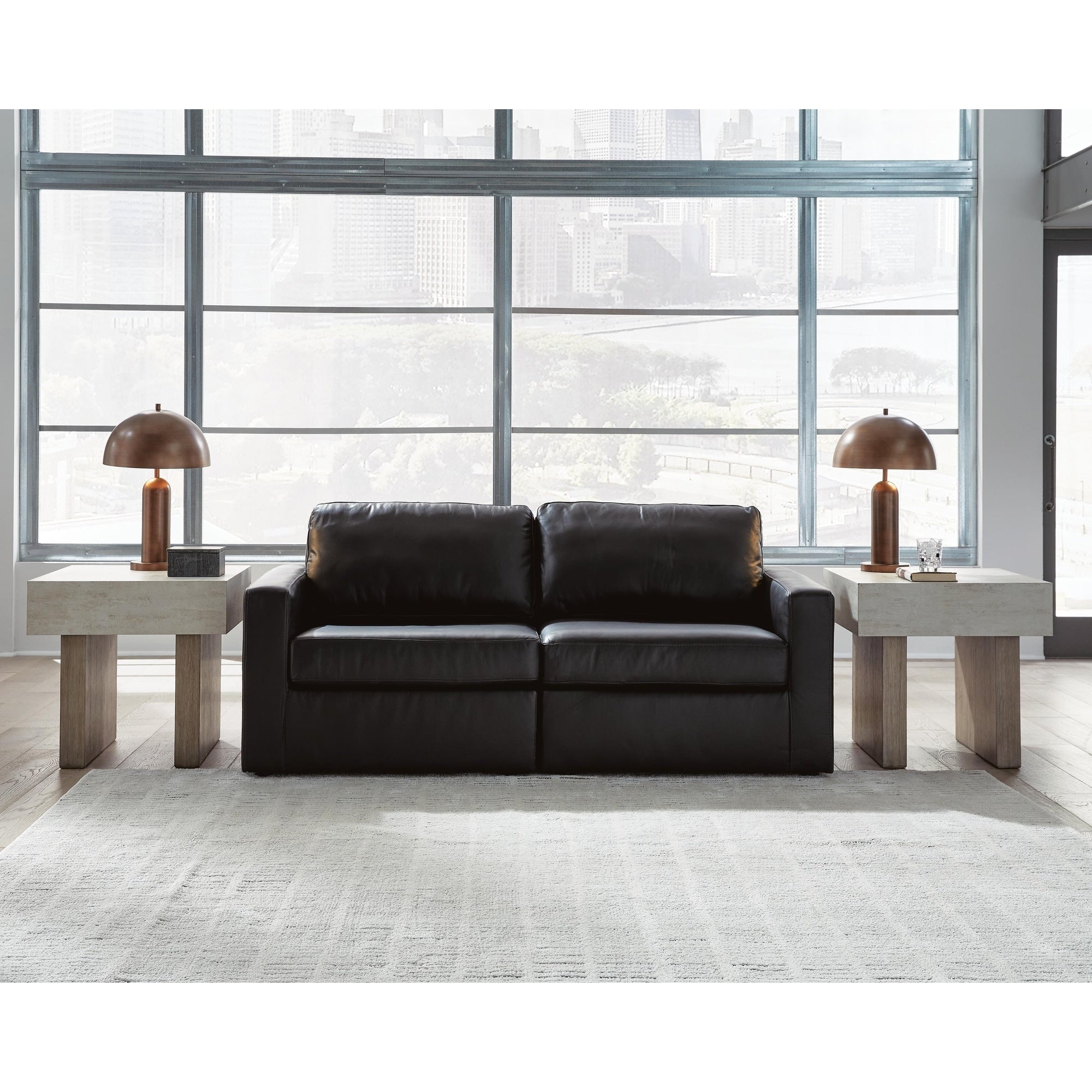 Signature Design By Ashley Modmax Ii Black 2 Piece Sectional Loveseat 76 W X 38 D X 36 H