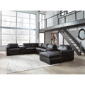 Signature Design By Ashley Modmax Ii Black 8 Piece Sectional With Chaise And Audio Consoles