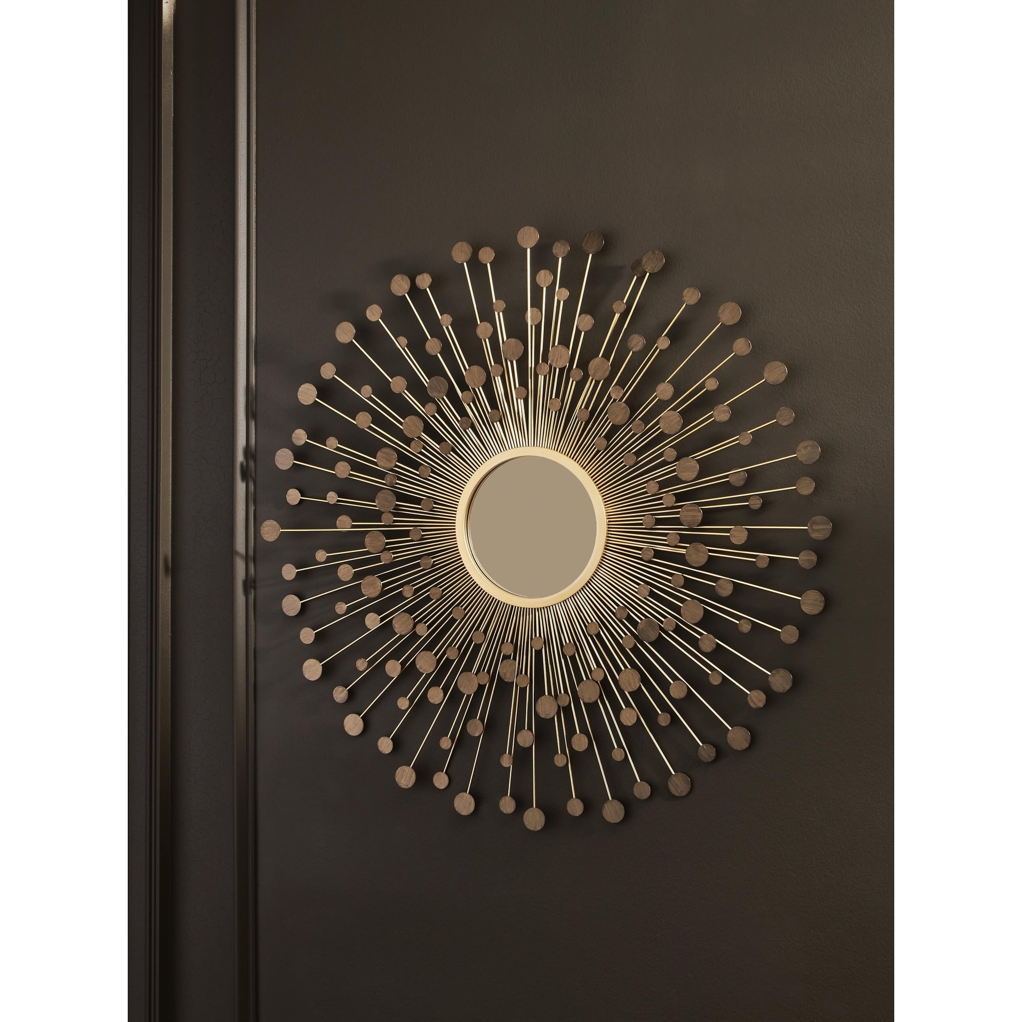 Signature Design By Ashley Morwenna Gold Accent Mirror 36 W X 1 D X 36 H