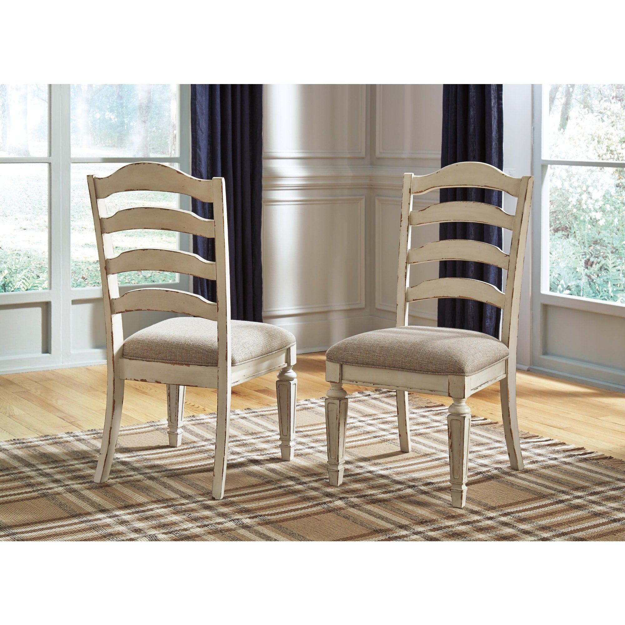 The Gray Barn Nettle Bank Chipped White Dining Room Chair Set Of 2