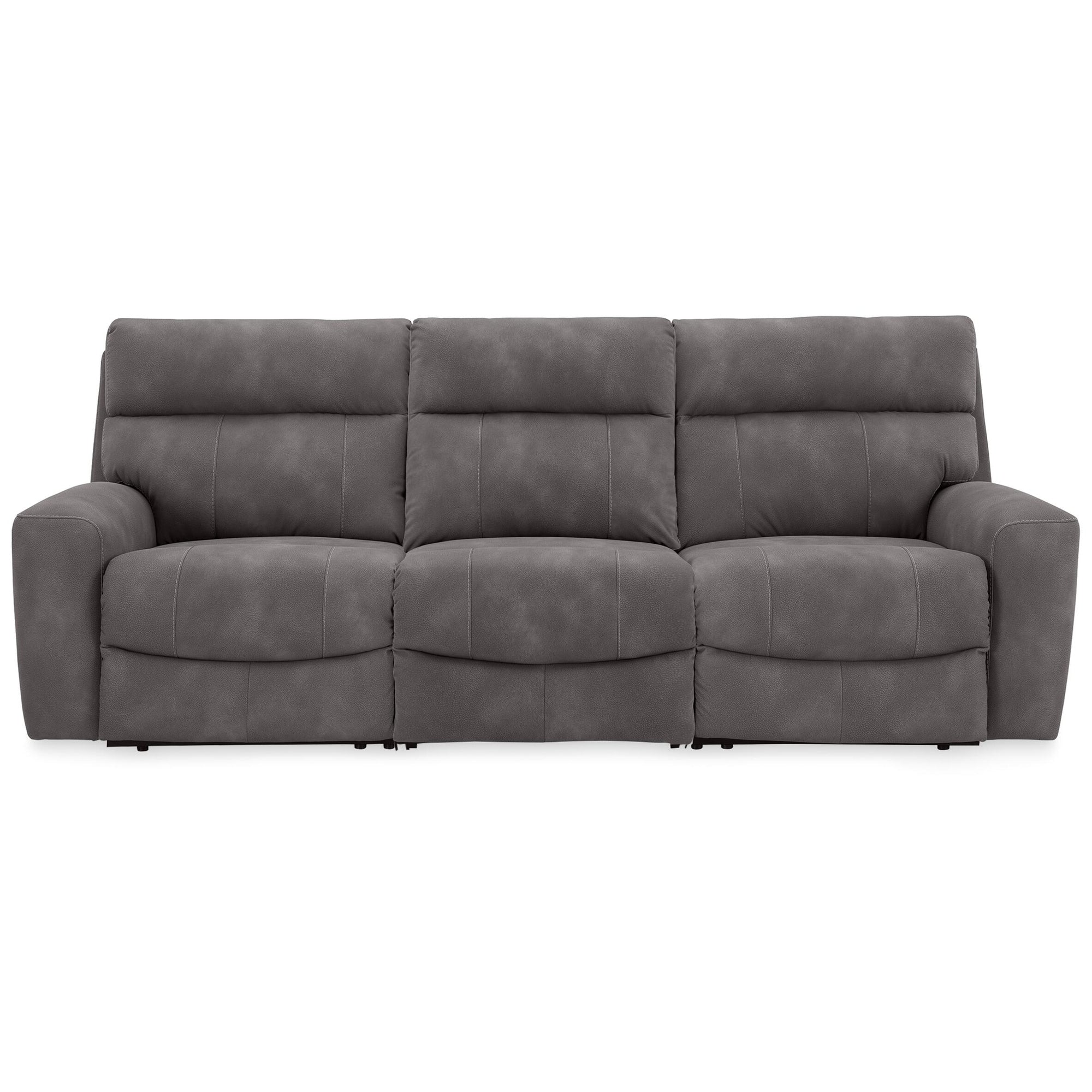 Signature Design By Ashley Next Gen Durapella Gray 3 Piece Power Reclining Sectional 106 W X 42 D X 41 H