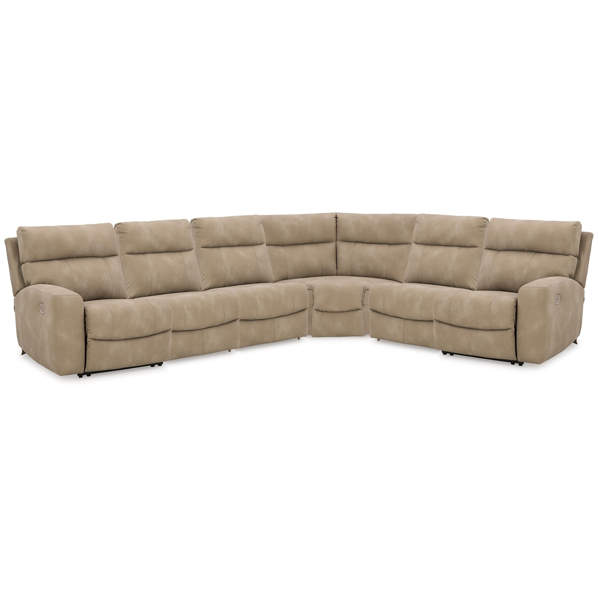 Signature Design By Ashley Next Gen Durapella Light Brown 6 Piece Power Reclining Sectional 146 W X 118 D X 41 H