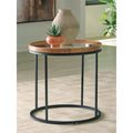 Signature Design By Ashley Noraluna Medium Brown Black End Table 24 W X 24 D X 24 H