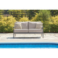 Signature Design By Ashley North Island Gray Outdoor Loveseat With Cushion