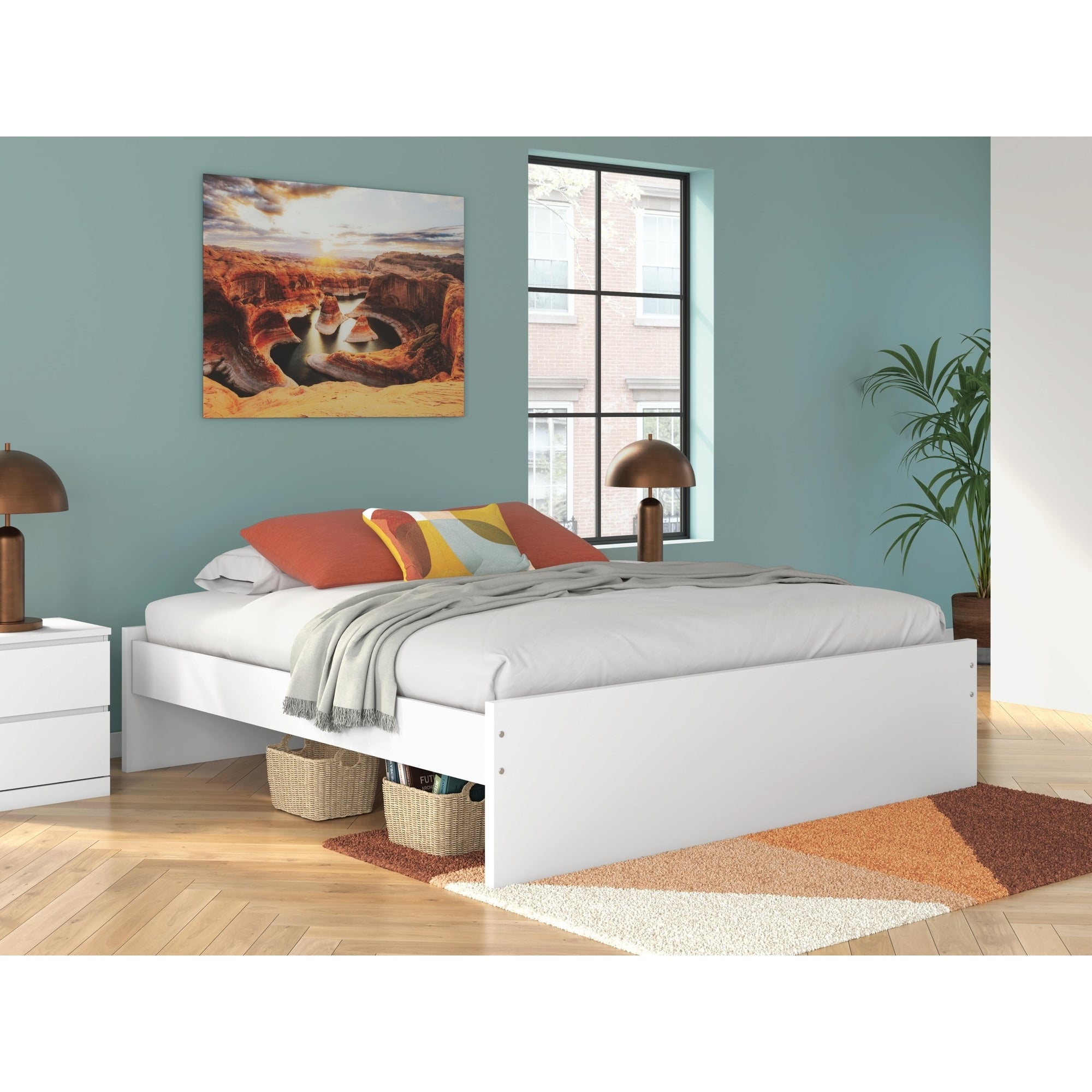 Signature Design By Ashley Onita White Platform Bed