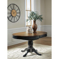 Signature Design By Ashley Phillinger Black Brown Dining Butterfly Extension Table 57 W X 42 D X 30 H