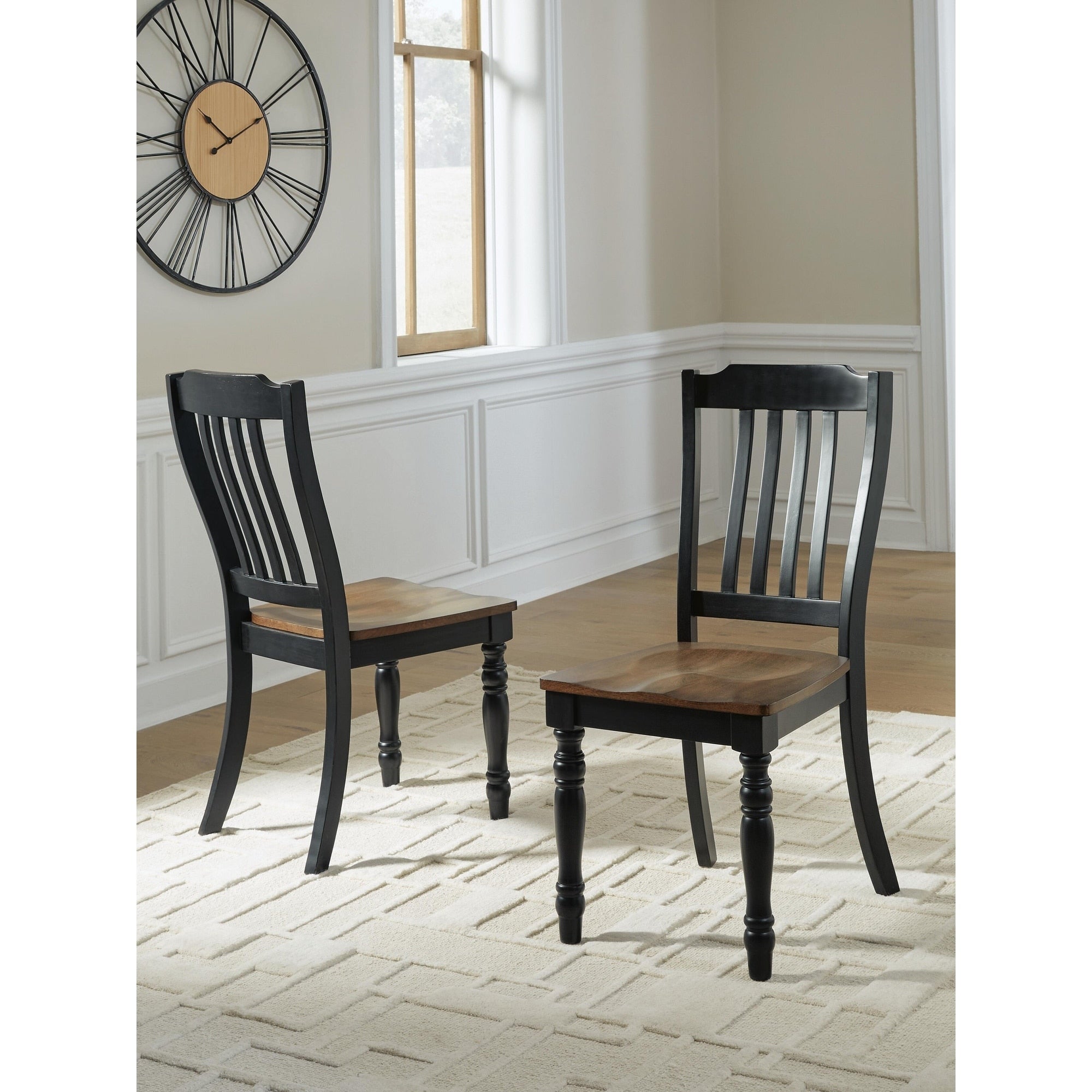 Signature Design By Ashley Phillinger Black Brown Dining Chair 18 W X 23 D X 39 H