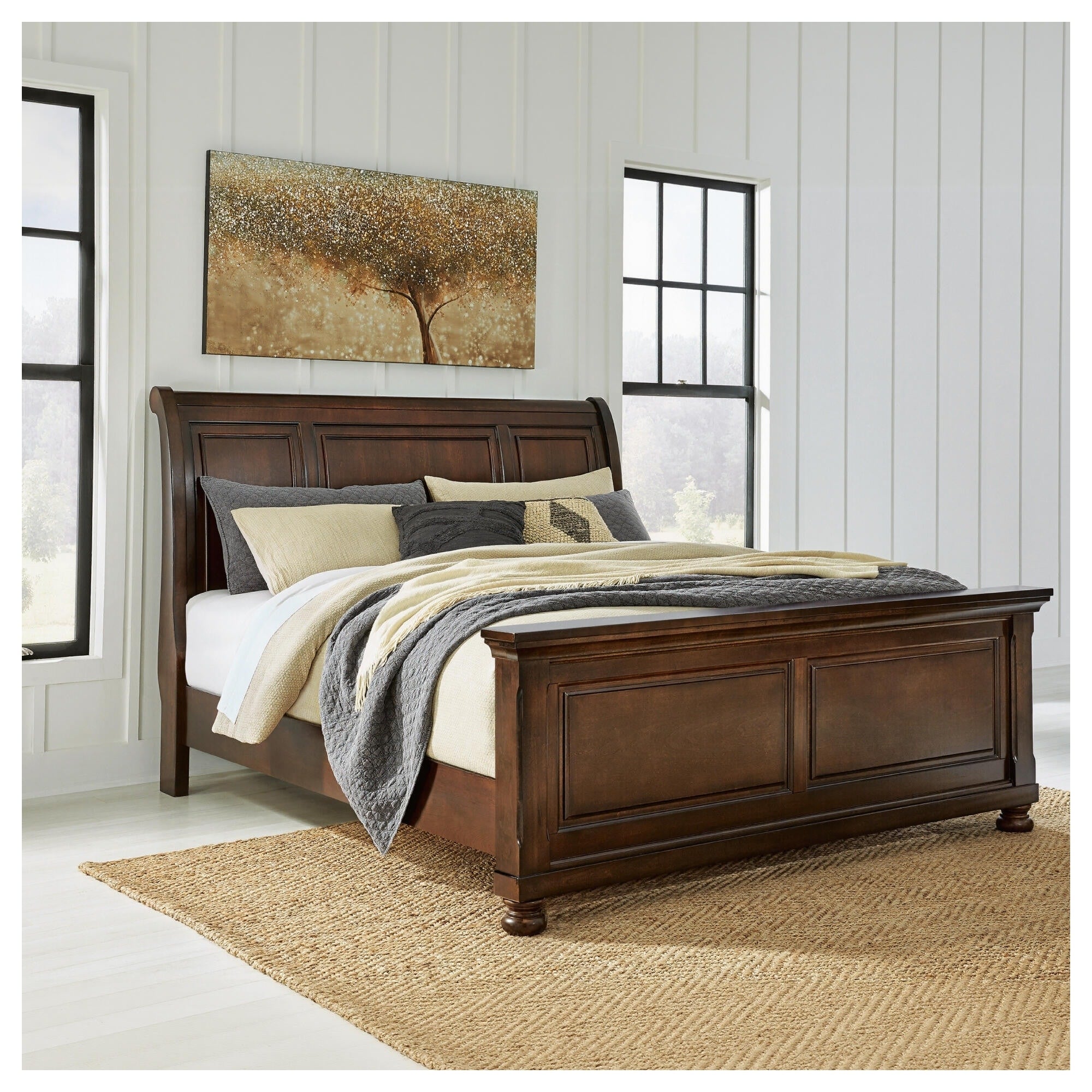 Signature Design By Ashley Porter Dark Brown Sleigh Bed