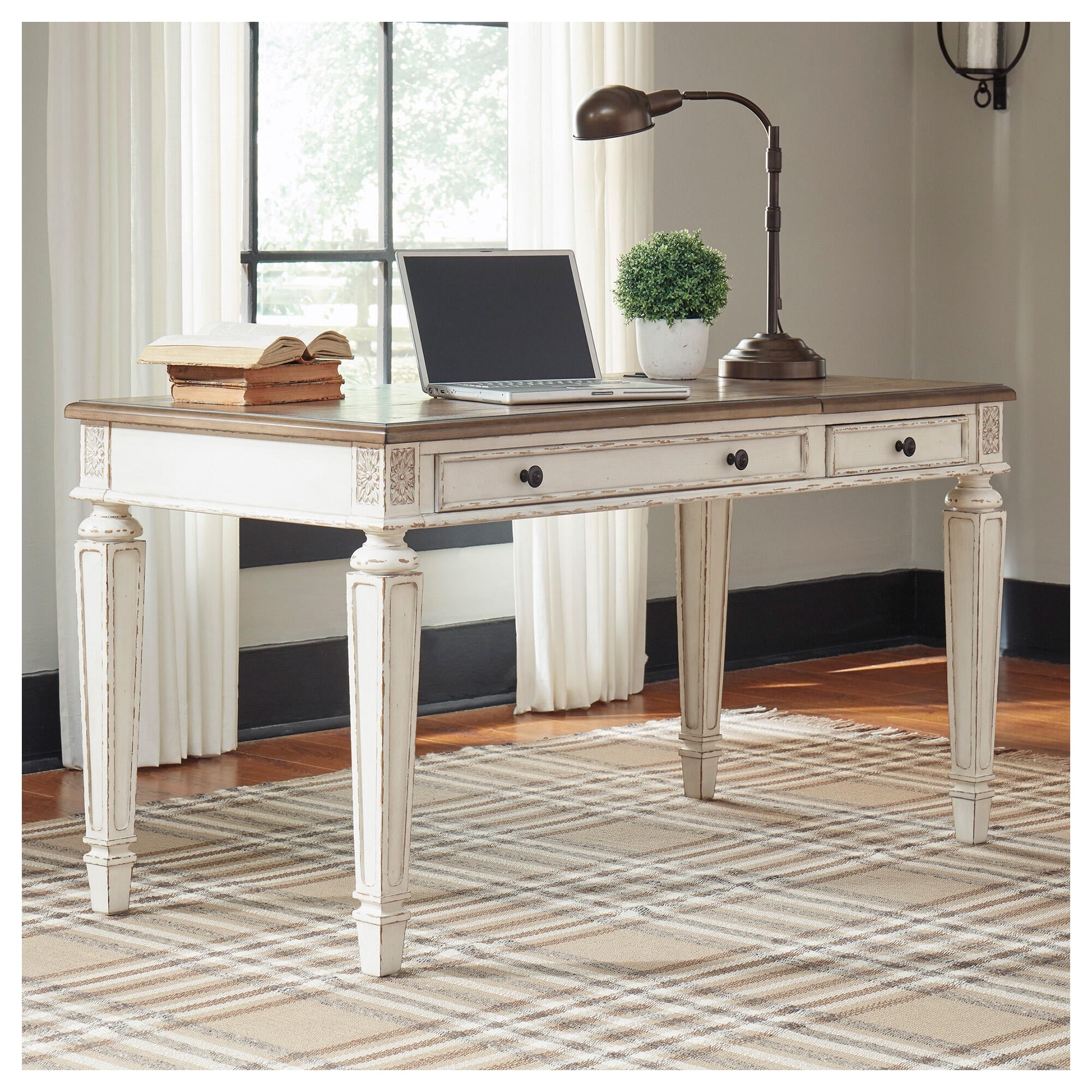 Ashley Furniture Signature Design Realyn Home Office Desk White Brown