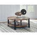 Signature Design By Ashley Ridgester Light Brown Black Coffee Table 46 W X 46 D X 18 H