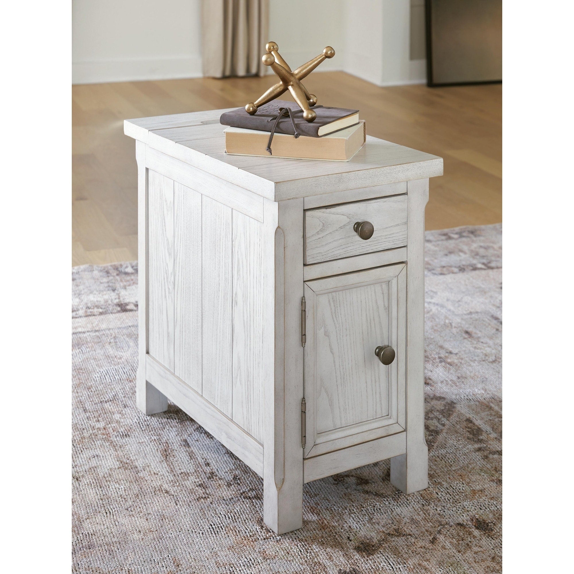 Signature Design By Ashley Robbinsdale Antique White Chairside End Table 14 W X 24 D X 24 H