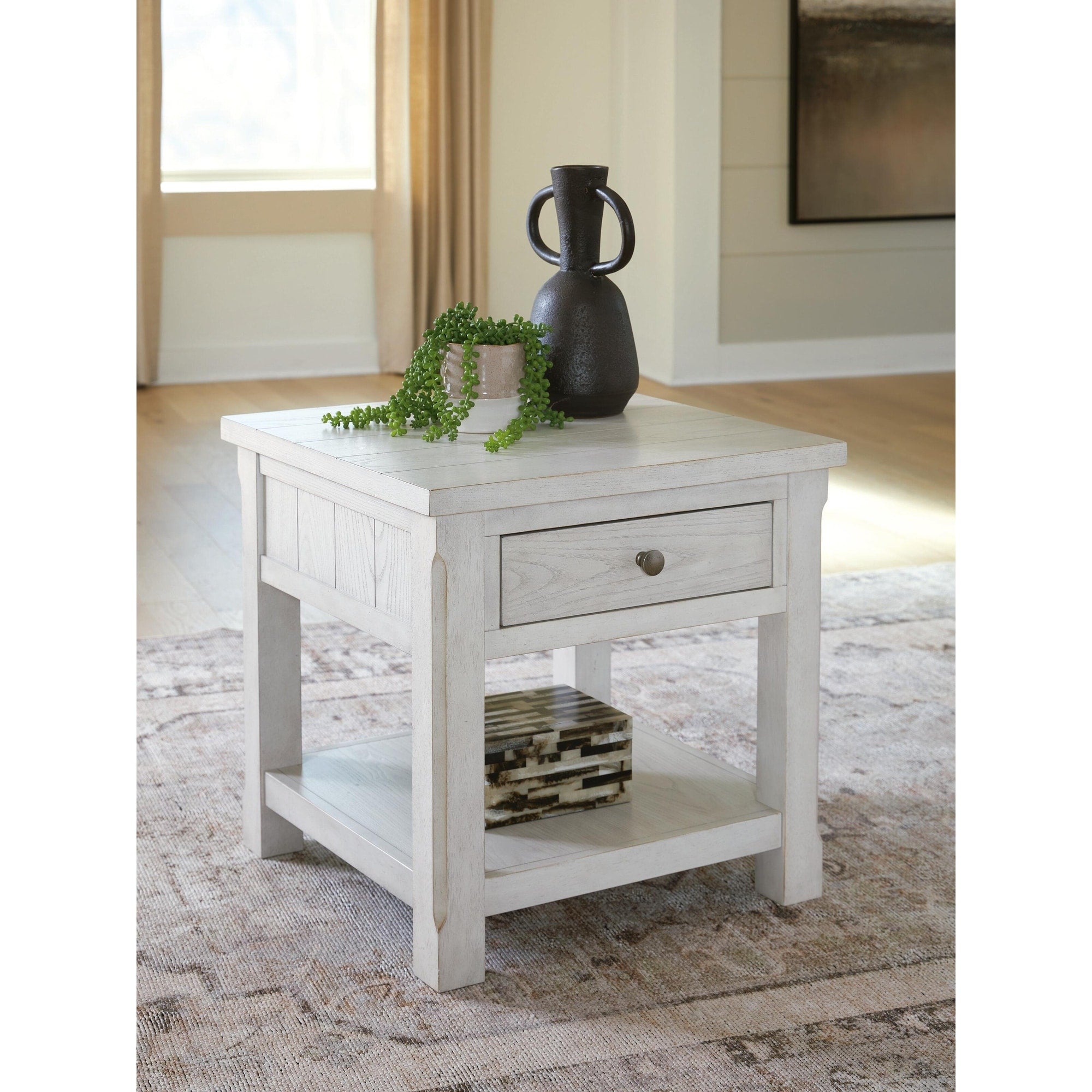 Signature Design By Ashley Robbinsdale Antique White End Table 24 W X 24 D X 24 H